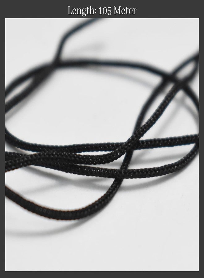 Embroiderymaterial 1 MM Thick Black Nylon Thread/Dori for Jewellery Making, Bracelet Making, Craft, Sewing, Crochet, Macrame, Rakhi, (1Roll, 105 Meters) - Image 4